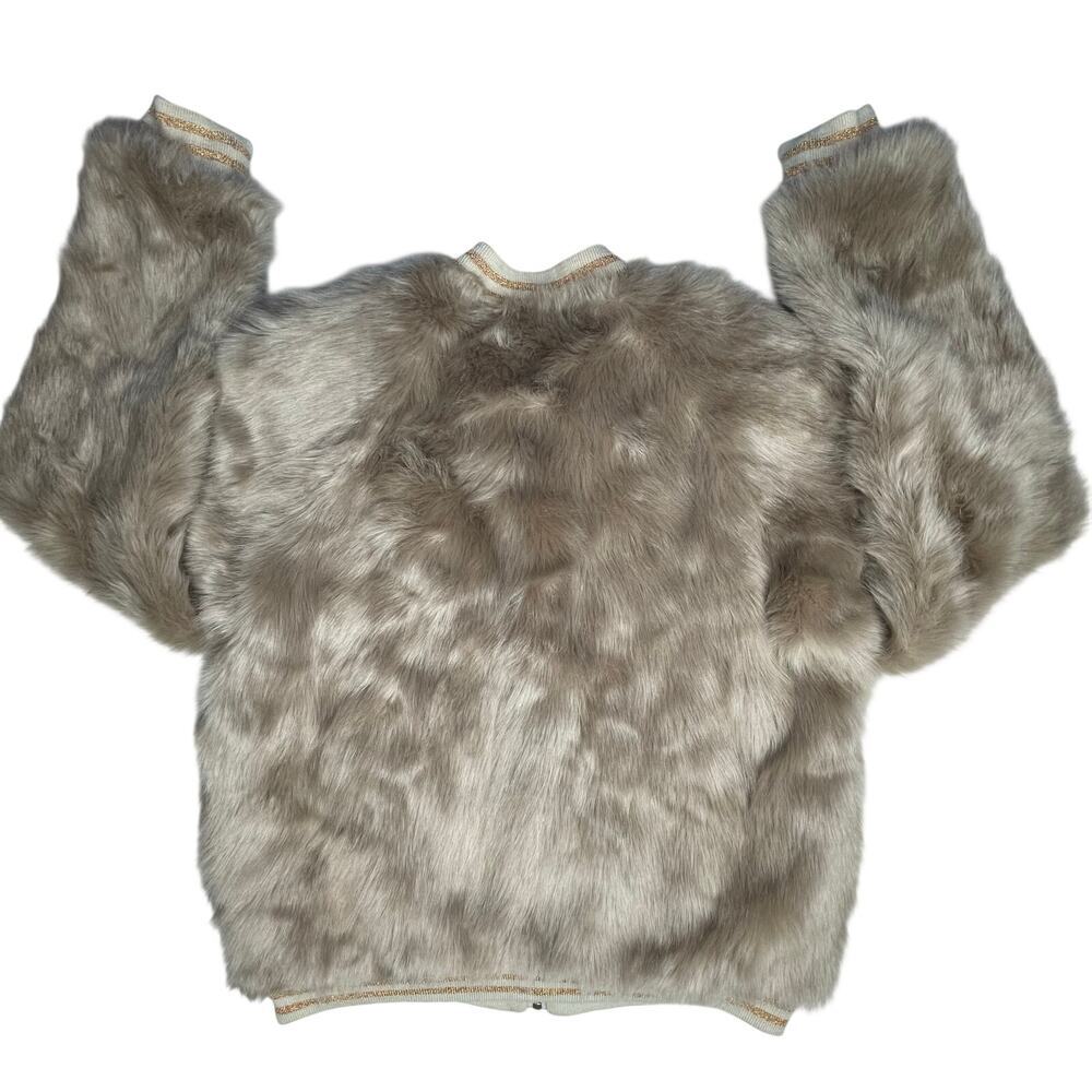 Mother The Letterman Faux Fur Bomber Jacket M Wash stroke of fortune Cozy - Picture 9 of 13